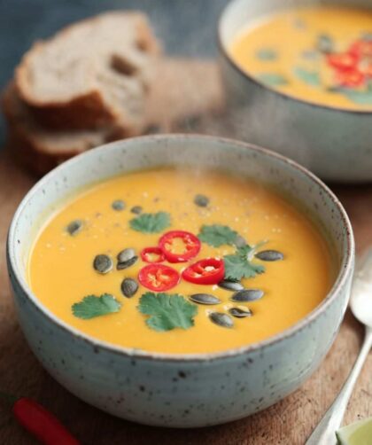 Butternut Squash Chilli And Coconut Soup In Soup Maker
