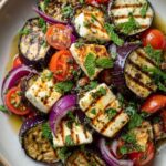Grilled Eggplant Salad with Halloumi
