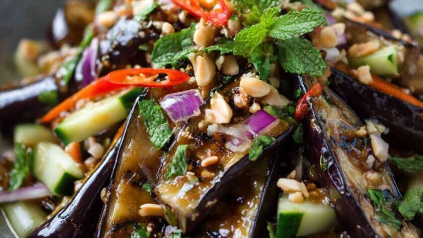Thai Grilled Eggplant Salad