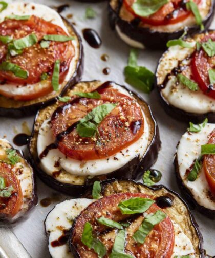 Roasted Eggplant Caprese Salad Recipe
