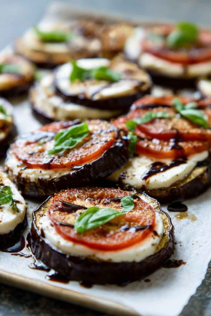 Roasted Eggplant Caprese Salad Recipe